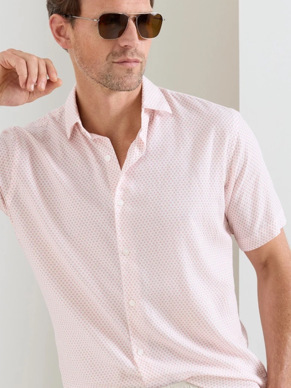 Peter Millar Men's Pink Tone Summer Comfort Short-Sleeve Sport Shirt size XL